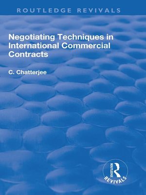 cover image of Negotiating Techniques in International Commercial Contracts